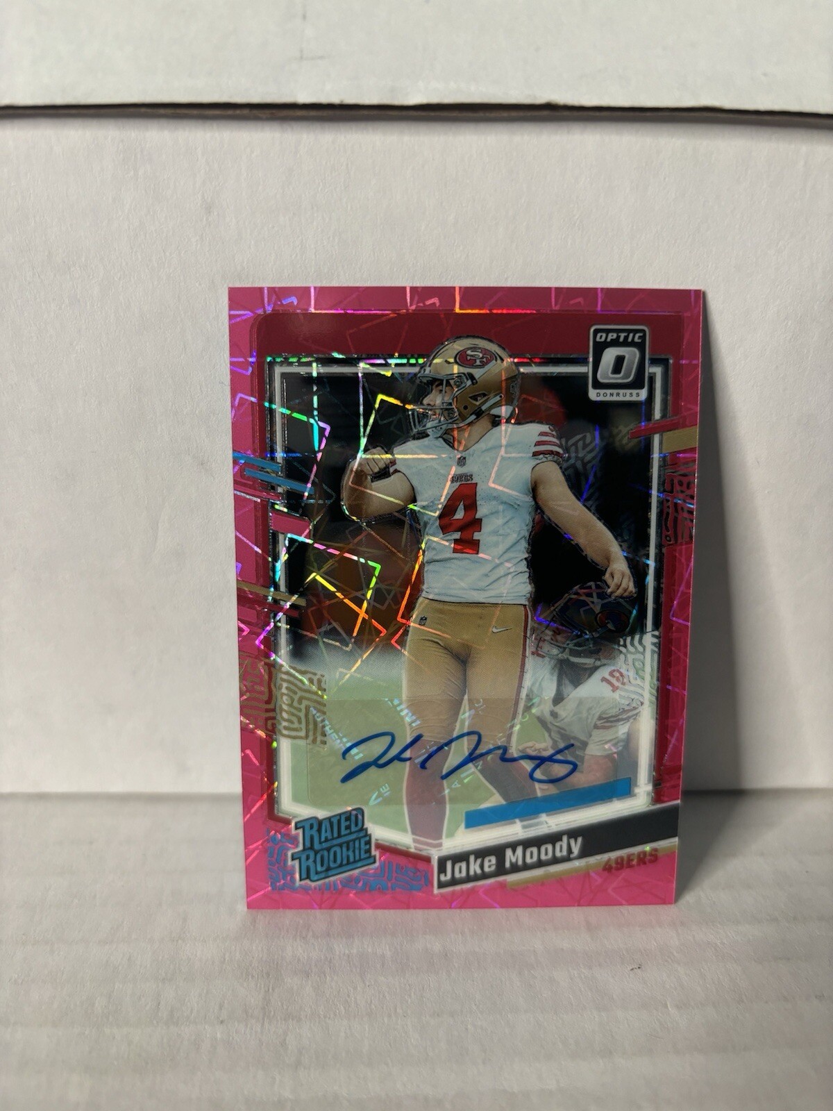 2023 Donruss Optic Football Jake Moody Pink Velocity Auto /50 #289