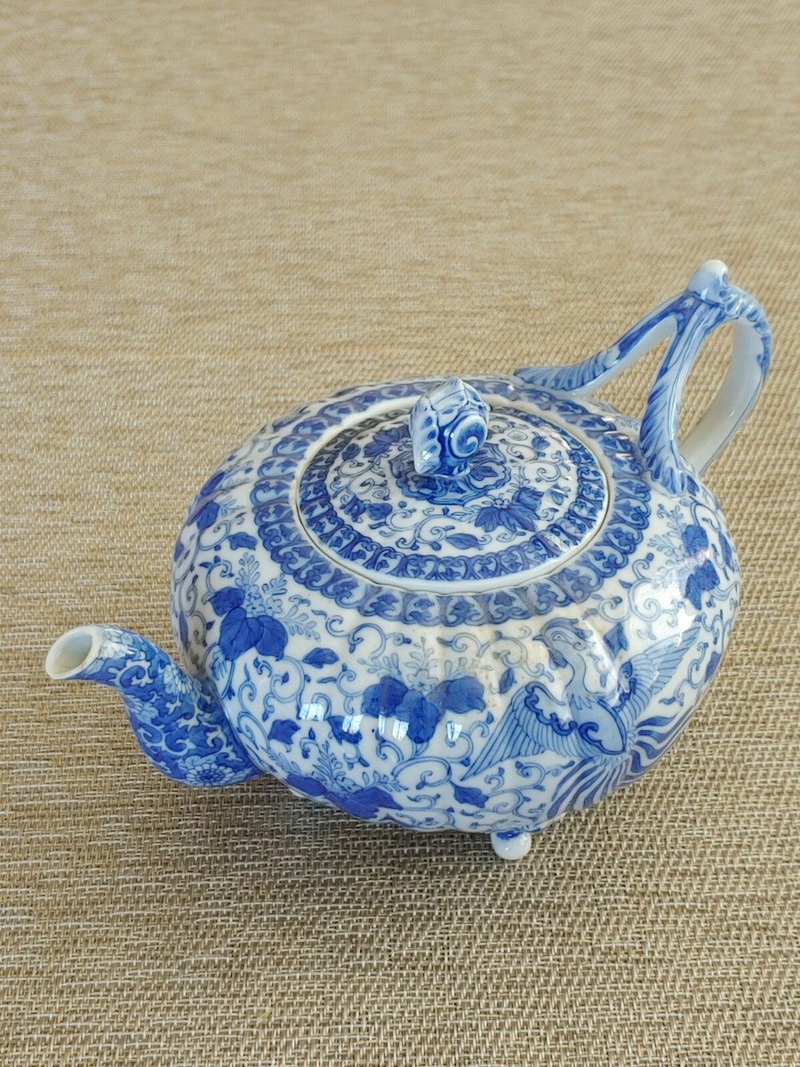 青白色 花柄 陶器 茶器 在庫処分】青白花柄急須と茶碗5個セット - メルカリ
