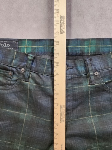 Pantalones de mezclilla Polo Ralph Lauren para hombre 34x34 verde azul a cuadros Sullivan ajustados de golf - Imagen 5 de 12