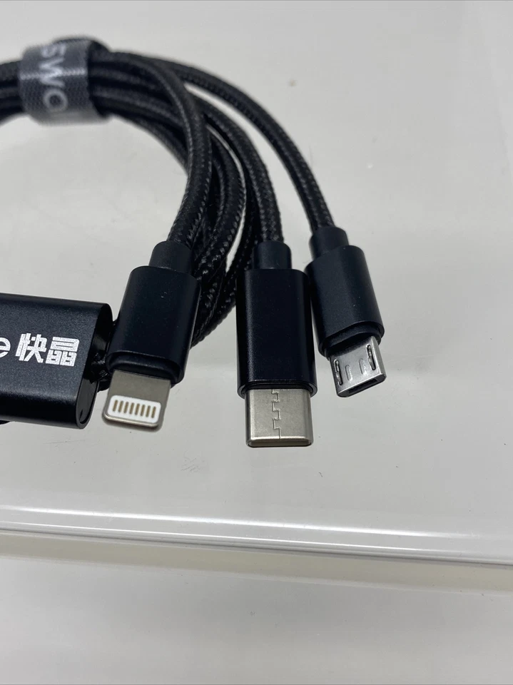 3 in 1 Fast Charging Cable Cell Phone Charger Cord for iPhone USB Type C Micro - Image 2 of 4