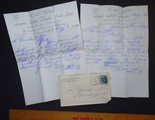 RARE 1882 Advertising Cover & Letters LOT - Charlotte NY Upton Lumber Railroad