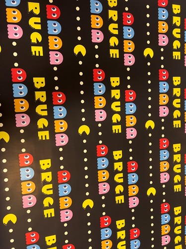 Custom Gift Wrap Wrapping Paper Pacman Birthday Arcade Gaming Party Personalized - Picture 3 of 4