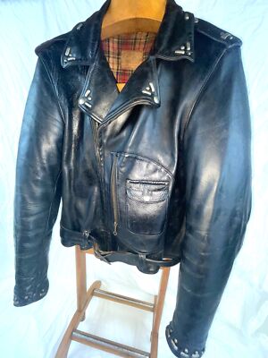 VTG 40S MENS BUCO J-1 J-21 HORSEHIDE LEATHER D POCKET MOTORCYCLE