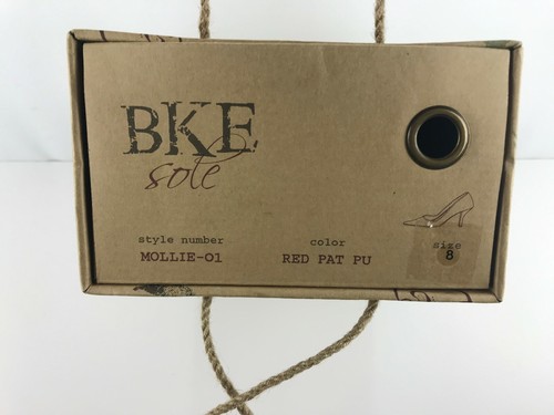 Hebilla BKE para mujer patente roja clásica bomba tacones altos estilo Mollie-01 talla 8 - Imagen 12 de 12