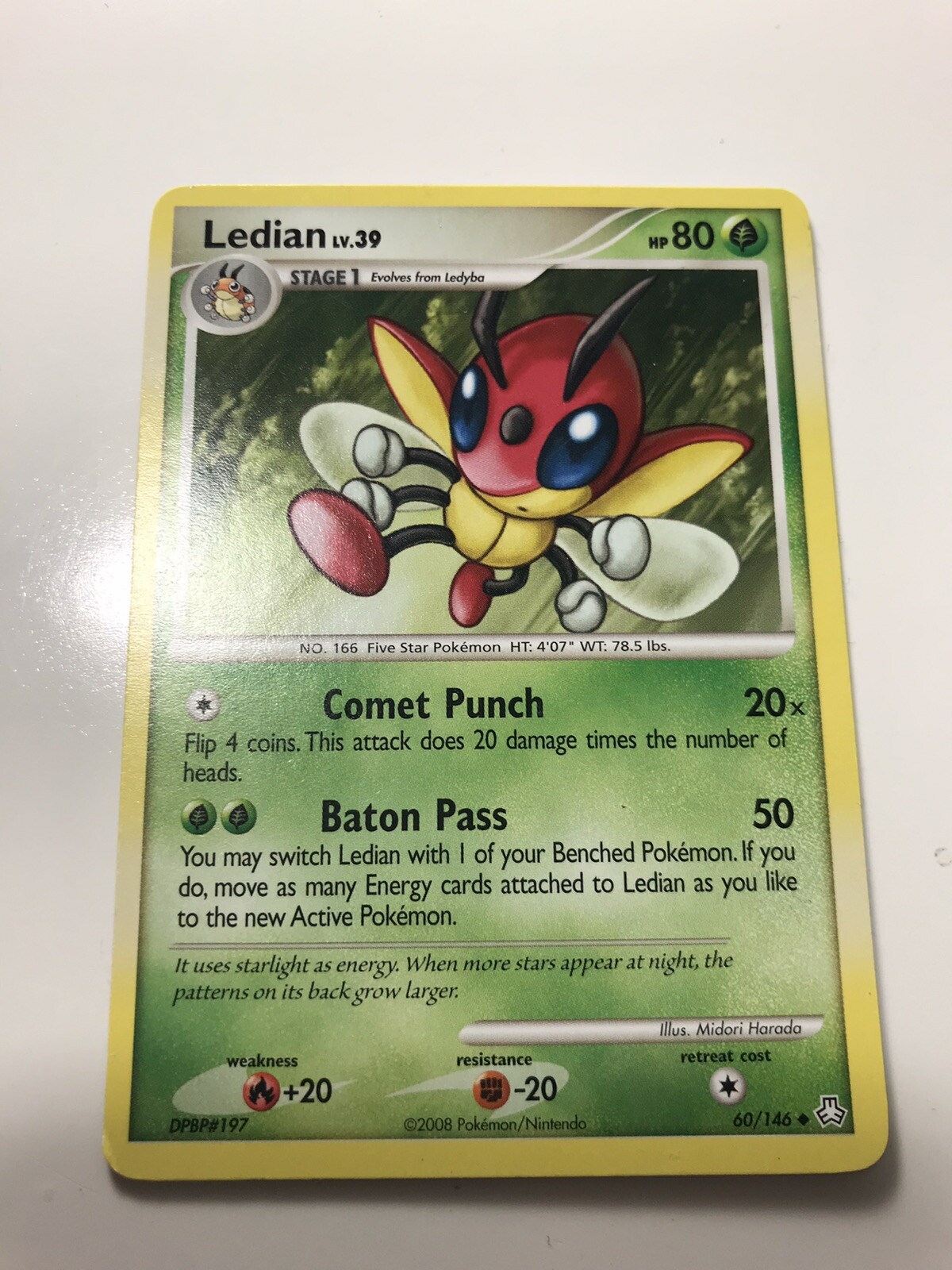 Ledian 60/146 Uncommon D&P Legends Awakened NM Pokemon card