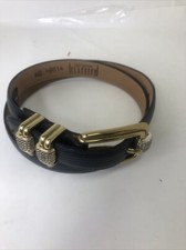 BRIGHTON Classics Belt Womens M 30   4B614 Navy Gold Closure