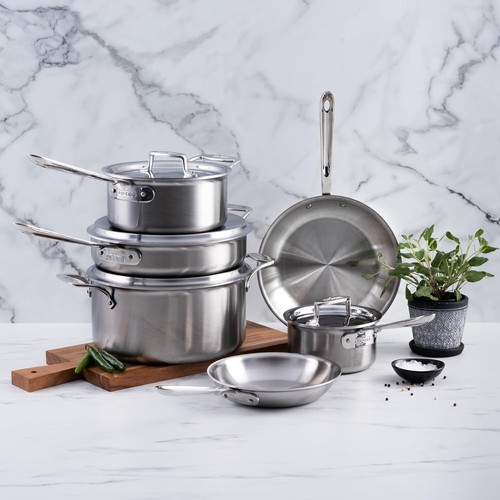 Brand New All-Clad D5 5-Ply Brushed Stainless Steel Cookware Set 10 Piece Set - Picture 11 of 11