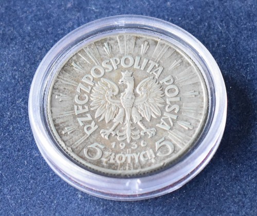 5 Zloty (5 Zlotych, 5 Złoty) Jozef Pilsudski, Polen, 1936 (vzgl./XF) - Bild 5 von 8
