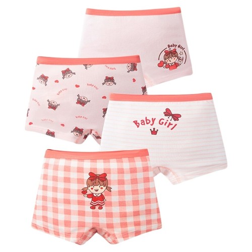 4Pcs Girls Cartoon Pattern Cotton Boxer Briefs Panties Shorts for Sensitive Skin - Picture 12 of 23