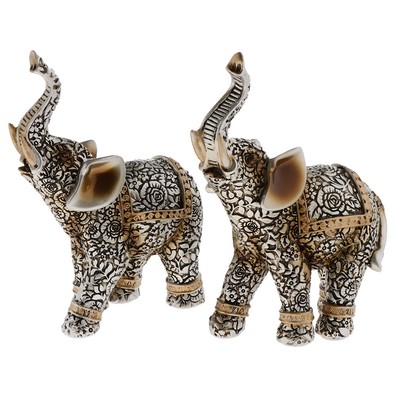 Pair Of Elephant Ornament Decorative Elephant Statues Housewarming