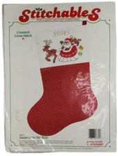 Santa's On His Way Counted Cross Stitch Stocking Kit Stitchables by Dimensions