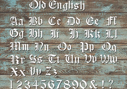 Olde English Stencil A-Z Font Alphabet Lettering Painting Reusable Craft Art AL5 - Picture 9 of 28