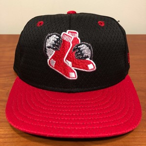 red sox fitted mesh hat