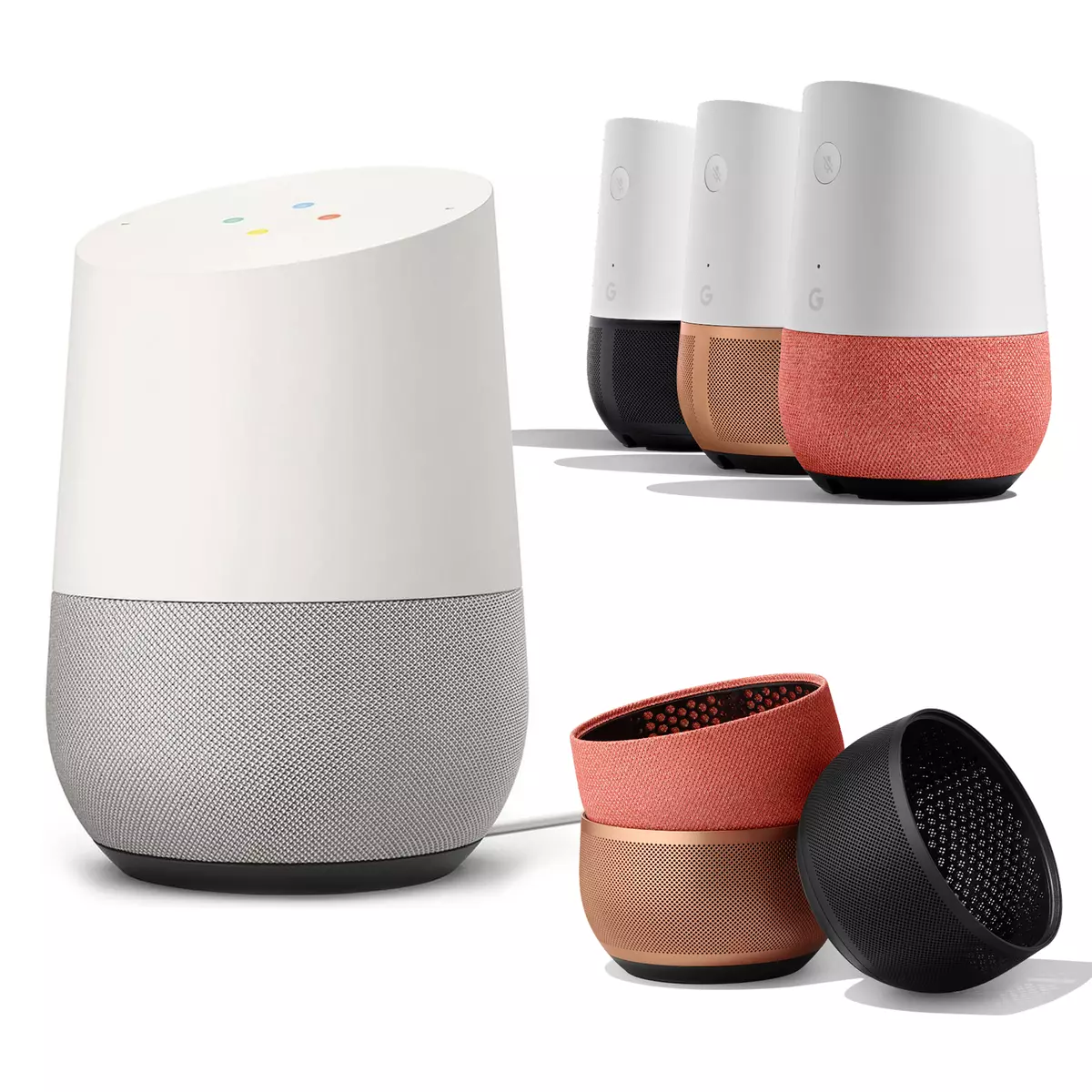 Google Home, White + Base Colours, Smart Speaker, Nest Audio Assistant