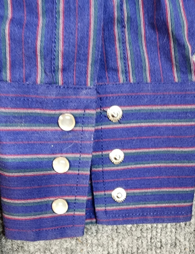 ELY PLAINS WESTERN WEAR Hemd Herren Med. Lila gestreiftes Langarmshirt mit Perlendruckknopf - Bild 4 von 12