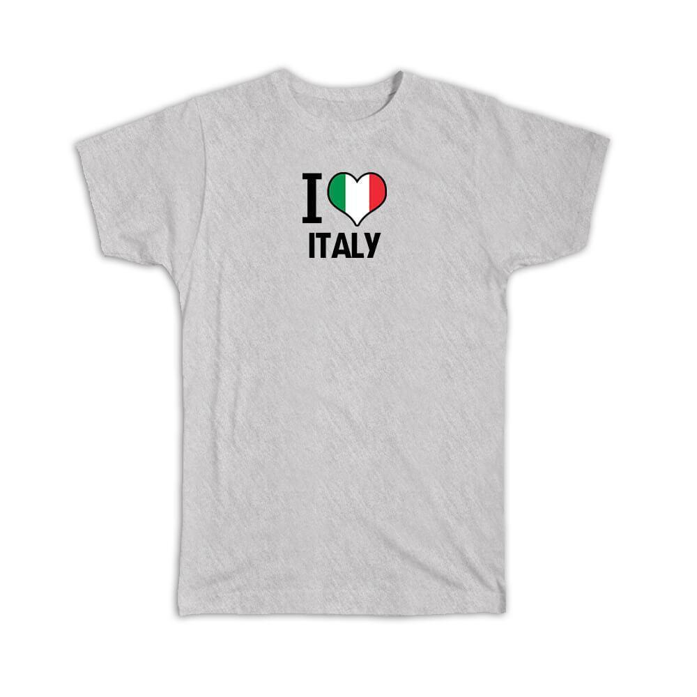 Italian Flag Heart T-Shirt - I Love Italy Gift for Expats