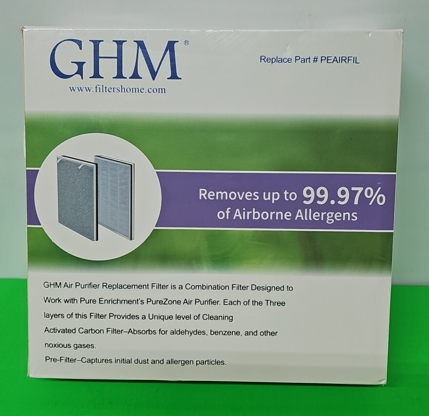 2 Pk True HEPA Filter for Pure Enrichment Pure Zone Air Purifier Port 