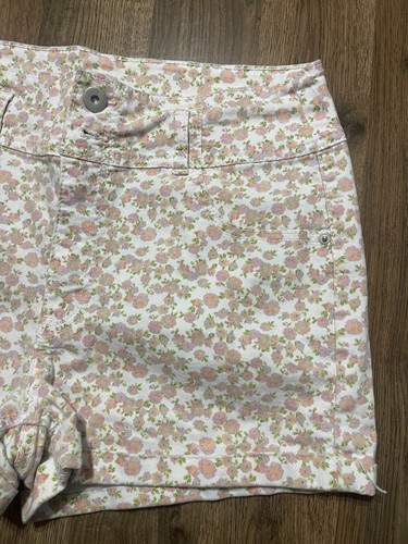 No Boundaries Shorts, Women's Size 15, White Pink Green, Floral - Picture 4 of 11