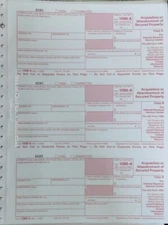 5 SHEETS 1099-A Acquisition/Abandon of Sec Prop & 2: 1096 Transmittal Forms