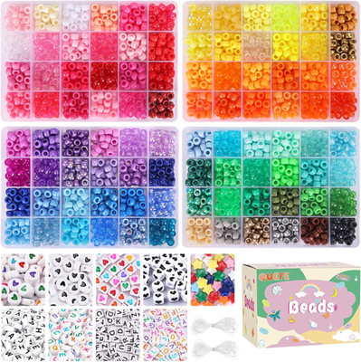 3250Pcs Pony Beads Set, Friendship Bracelet Kit, Bracelet Making Kit, 96 Colors