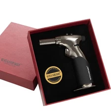 Dual Flame Butane Torch Gun - Refillable Luxury Hand Held Mini Blow Torch for...