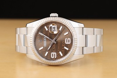 ROLEX DATEJUST 36 116234 BRONZE DIAMOND DIAL 18K WHITE GOLD STEEL