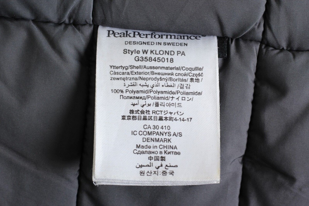 PEAK PERFORMANCE KLOND Parka Jacket Women Size S Hooded