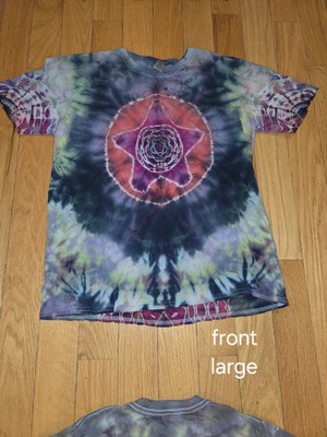 Hand-made Large Mandala And Star Tie Dye T-shirt 