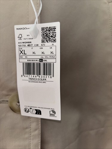 BNWT MNG Mango Cropped Trench XL - Picture 3 of 9