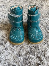 Livie Luca Teal Patent Leather Boots for Kids