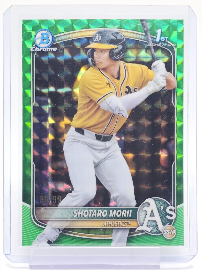 SHOTARO MORII 2025 BOWMAN CHROME 1ST GREEN GEOMETRIC ATHLETICS /99 Q3599