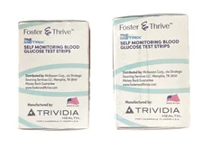 Foster & Thrive Self-Monitoring Glucose Test Strips 2 boxes of 50-count each