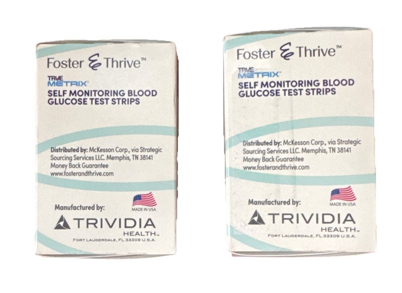 Foster & Thrive Self-Monitoring Glucose Test Strips 2 boxes of 50-count each