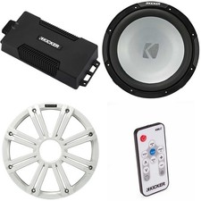 Kicker 48PXA6001 Weatherproof Powersport Mono Amp 12" 4 Ohm Free-Air Marine...