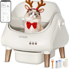 Automatic Cat Litter Box with App Control, Open Top Design, Safety Protection