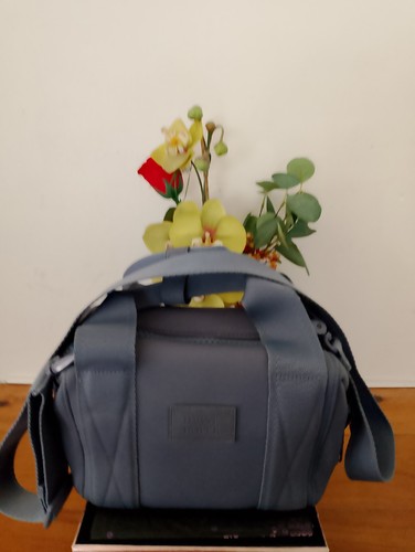Bolso de mano Dagne Dover pequeño Landon en azul ceniza a la luz del día. Falta bolsa ¡Excelente! - Imagen 2 de 9