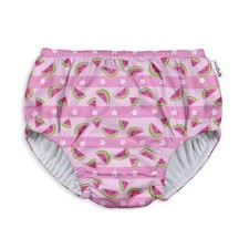 Light Pink Watermelon Stripe Swim Diaper for Incontinence UPF 50 Machine Wash...