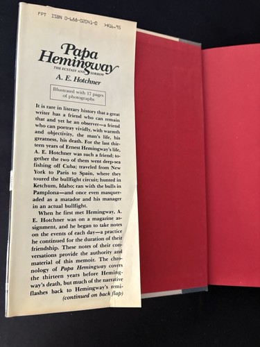 Papa Hemingway: The Ecstasy and Sorrow by A.E. Hotchner First Revised Edition - Imagen 3 de 10