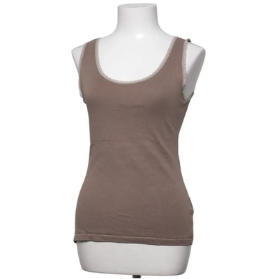 H&M, Tank­top, Größe: M, Beige, Baumwolle/Elasthan, Einfarbig, Damen #sME