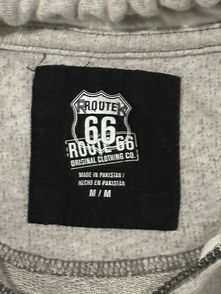 Sudadera con Capucha Y2K Route 66 Renegade Calavera Cremallera Para Mujer’s M Gris Gráfico Foto 4 de 4