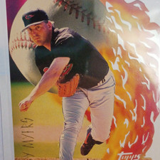 Topps Laser Randy Myers Baltimore Orioles Spotlight Stats #126 1996 MLB