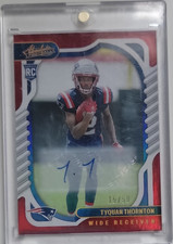 Panini 2022 Absolute Tyquan Thornton Rookie Autograph Red Patriots Card #122 /50. rookie card picture