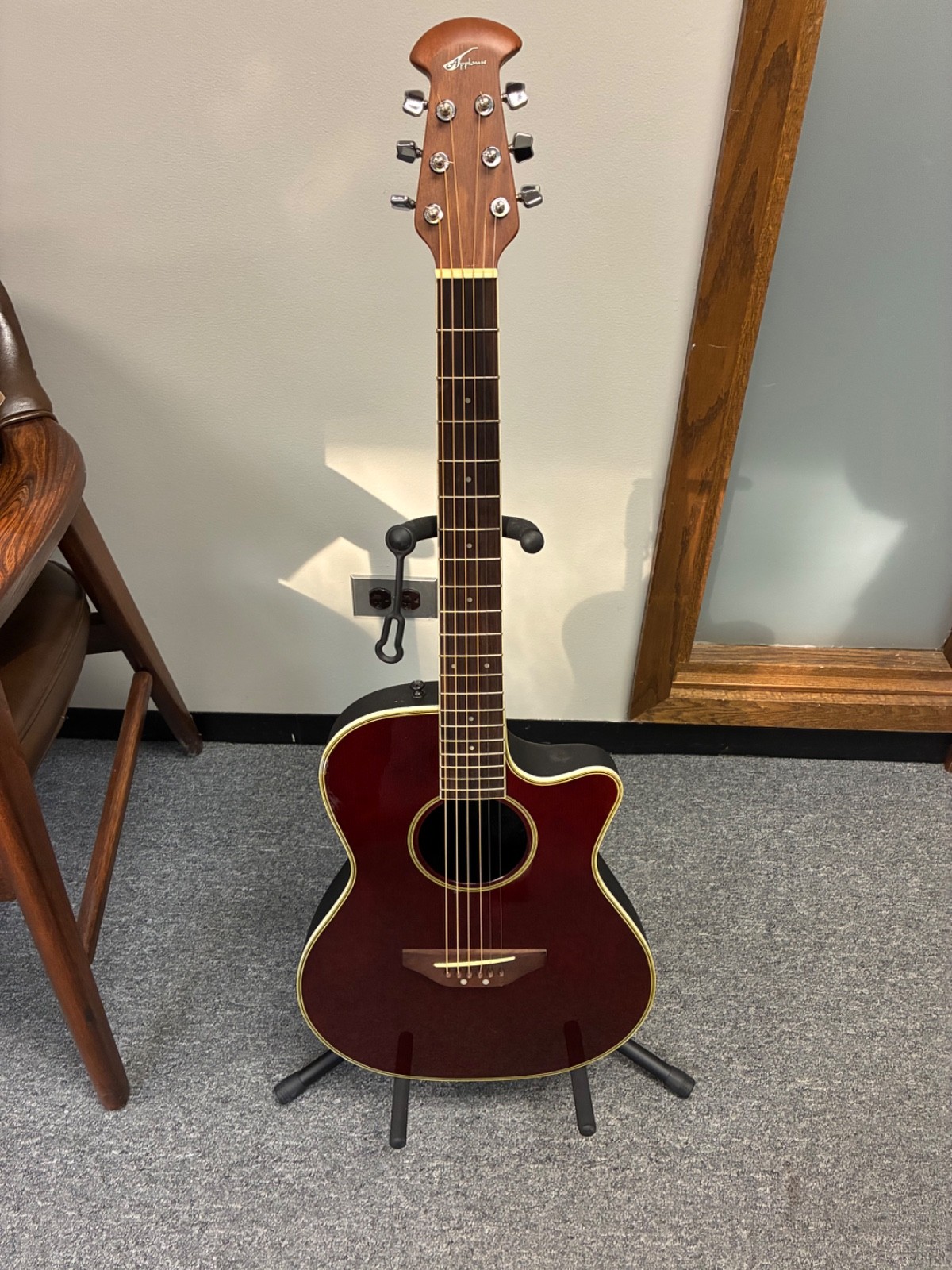 Applause by Ovation AA 13 Acoustic Guitar Cutaway Roundback Red Made in Korea