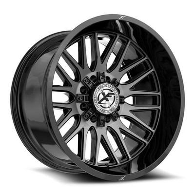 24x14 XF Off-Road XF-240 Gloss Black Brushed DDT Wheel 8x6.5/8x170 (-76mm)