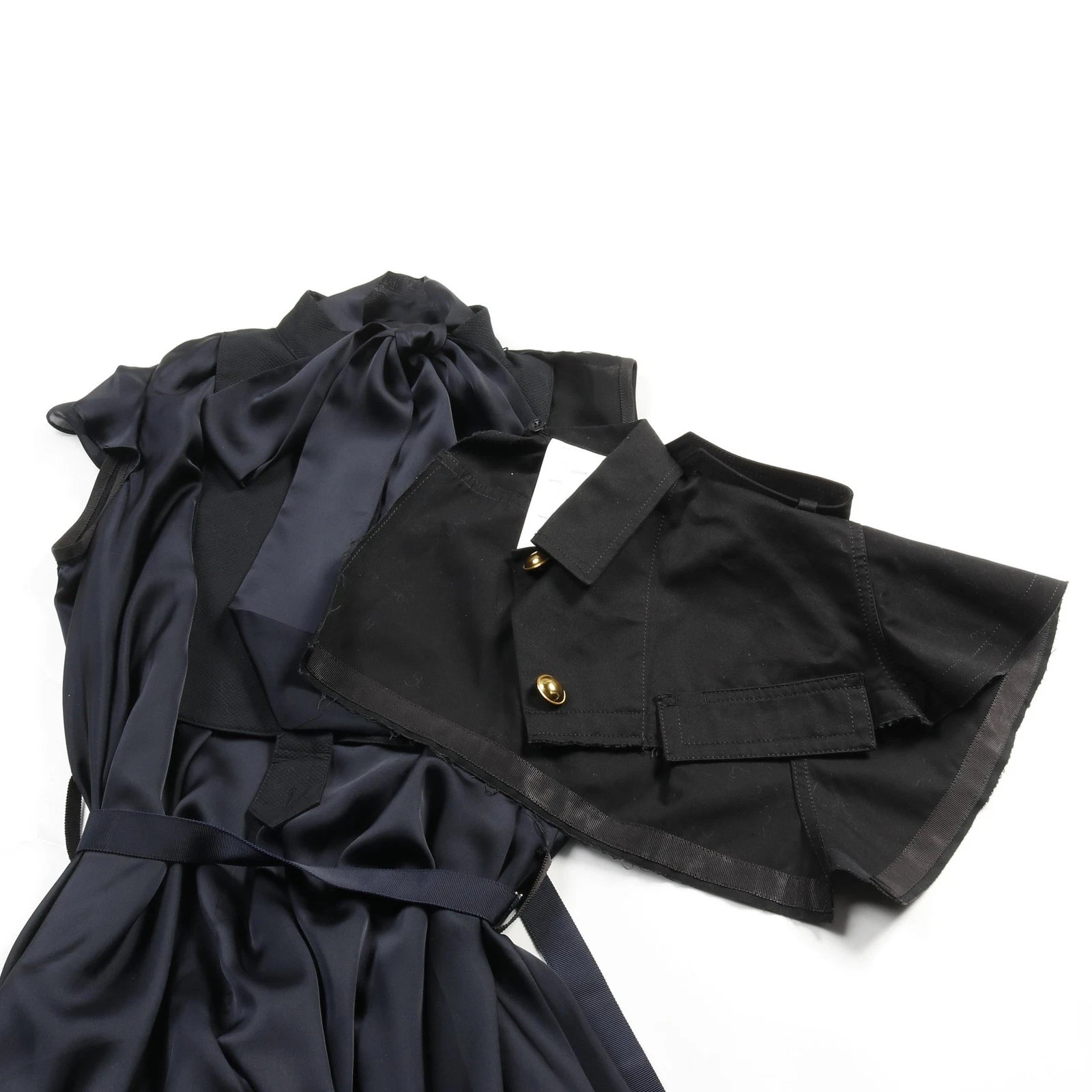 【Abito】 papillon sacai deformato pezzo unico navy buon prodotto usat mod dalppone