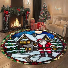 JITVelvet 850gm Christmas themed floor mat, thickened and wear-resistant, suitab