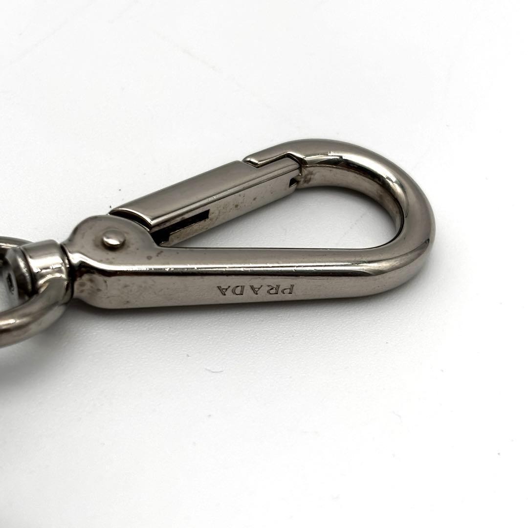 Prada Robot Keychain Keyring Bag Charm Triangle Logo Saffiano Leather Black Auth thumbnail 6