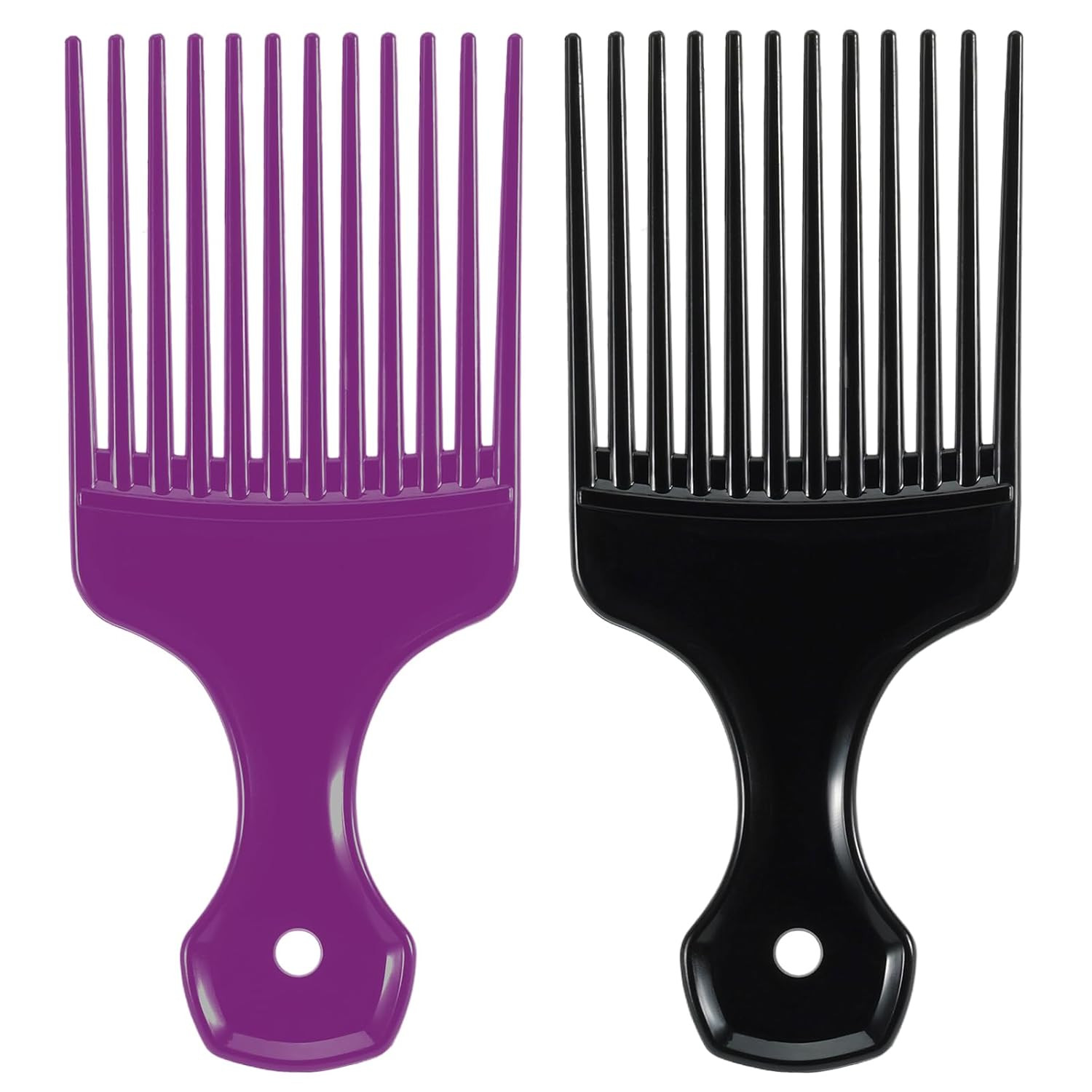 2 Pcs Hair Pick Comb Wide Tooth Lift for Hair Styling Detangling Plastic Afro Pi
