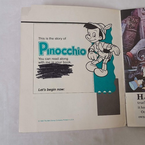 Pinocchio Disney 1990 Illustrated Children's Storybook Walt Disney - Imagen 8 de 10