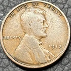 1917-P Lincoln Wheat Cent Penny F-VG+ Philadelphia Early 1900s Copper 1C Vintage